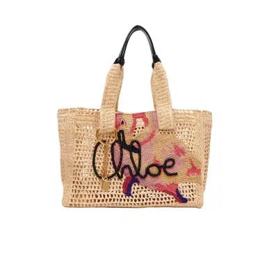 Chloé Summer Banana east-west tote bag in raffia | Thumbnail 1 Chloé Summer Banana east-west tote bag in raffia | Thumbnail 1
