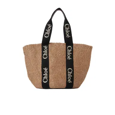 Chloé Large Woody basket in natural fibers | Thumbnail 1 Chloé Large Woody basket in natural fibers | Thumbnail 1