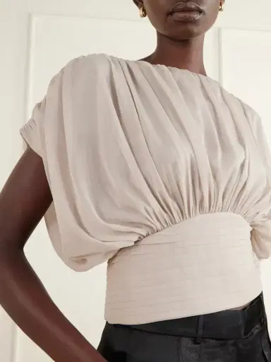 Abadia Draped Ruched Jersey Blouse | Thumbnail 4 Abadia Draped Ruched Jersey Blouse | Thumbnail 4