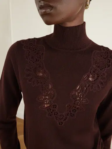 Zimmermann Valiant Lace-trimmed Wool Turtleneck Sweater | Thumbnail 4 Zimmermann Valiant Lace-trimmed Wool Turtleneck Sweater | Thumbnail 4
