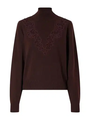 Zimmermann Valiant Lace-trimmed Wool Turtleneck Sweater | Thumbnail 1 Zimmermann Valiant Lace-trimmed Wool Turtleneck Sweater | Thumbnail 1