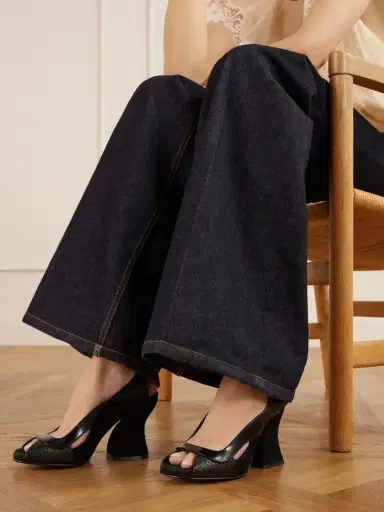 Zimmermann Marvi 75 Smooth, Python-effect Leather And Suede Sandals | Thumbnail 2 Zimmermann Marvi 75 Smooth, Python-effect Leather And Suede Sandals | Thumbnail 2