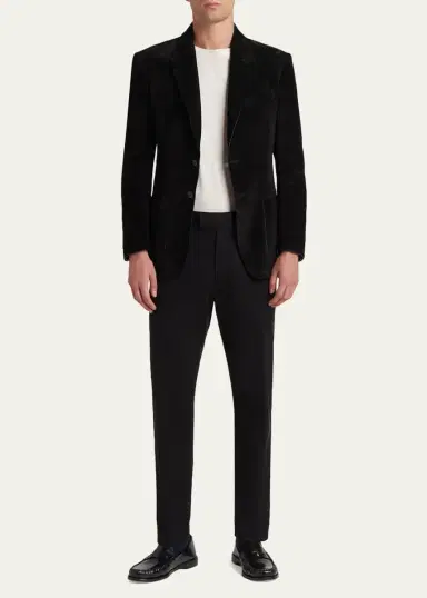 TOM FORD Men's Suede Single-Breasted Blazer | Thumbnail 2 TOM FORD Men's Suede Single-Breasted Blazer | Thumbnail 2