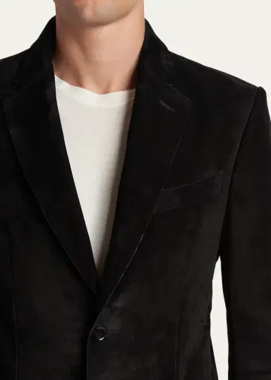 TOM FORD Men's Suede Single-Breasted Blazer | Thumbnail 5 TOM FORD Men's Suede Single-Breasted Blazer | Thumbnail 5