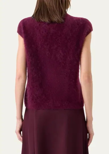 Akris Mock-Neck Cloud Cashmere Cap-Sleeve Sweater | Thumbnail 3 Akris Mock-Neck Cloud Cashmere Cap-Sleeve Sweater | Thumbnail 3