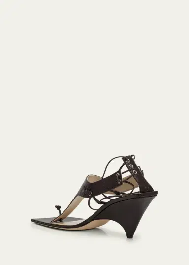 Christen 75mm Edge Lizard-Embossed Leather Ankle-Tie Sandals | Thumbnail 4 Christen 75mm Edge Lizard-Embossed Leather Ankle-Tie Sandals | Thumbnail 4