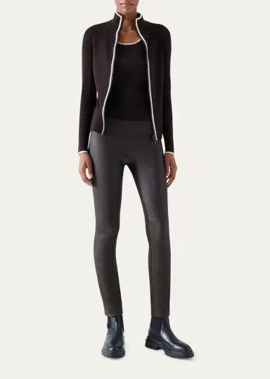 Akris punto Merino Wool Knit Zip Cardigan | Thumbnail 2 Akris punto Merino Wool Knit Zip Cardigan | Thumbnail 2