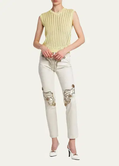 Versace La Vacanza Mesh Rib-Knit Sweater Vest | Thumbnail 2 Versace La Vacanza Mesh Rib-Knit Sweater Vest | Thumbnail 2