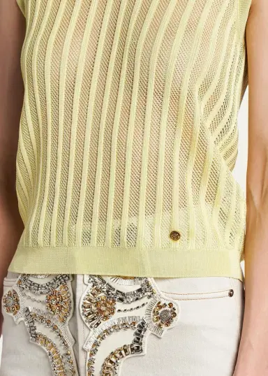 Versace La Vacanza Mesh Rib-Knit Sweater Vest | Thumbnail 5 Versace La Vacanza Mesh Rib-Knit Sweater Vest | Thumbnail 5