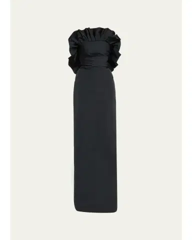 Atelier Prabal Gurung Strapless Ruffle Faille Column Gown | Thumbnail 1 Atelier Prabal Gurung Strapless Ruffle Faille Column Gown | Thumbnail 1