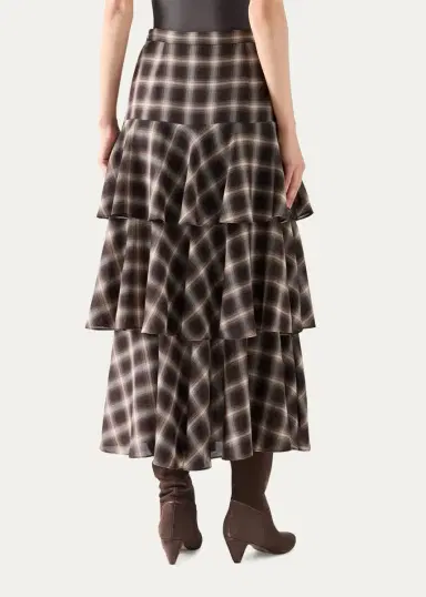 Akris punto Shelley Plaid Techno Wool-Blend Midi Skirt | Thumbnail 3 Akris punto Shelley Plaid Techno Wool-Blend Midi Skirt | Thumbnail 3