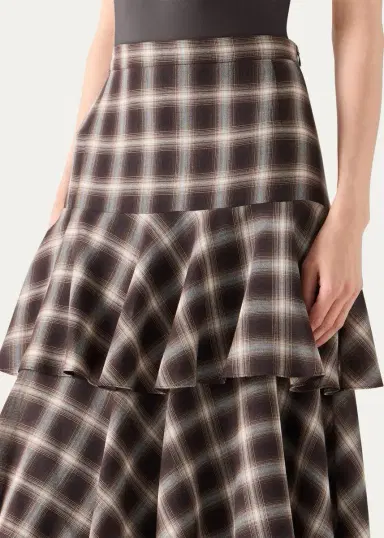 Akris punto Shelley Plaid Techno Wool-Blend Midi Skirt | Thumbnail 5 Akris punto Shelley Plaid Techno Wool-Blend Midi Skirt | Thumbnail 5