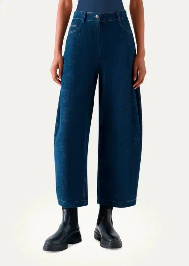 Akris punto Mid-Rise Denim Barrel-Leg Ankle Trousers | Thumbnail 2 Akris punto Mid-Rise Denim Barrel-Leg Ankle Trousers | Thumbnail 2