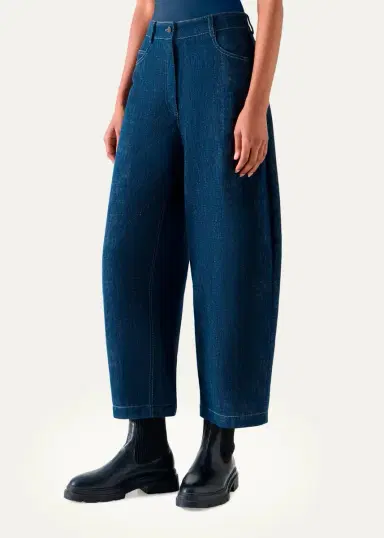 Akris punto Mid-Rise Denim Barrel-Leg Ankle Trousers | Thumbnail 4 Akris punto Mid-Rise Denim Barrel-Leg Ankle Trousers | Thumbnail 4