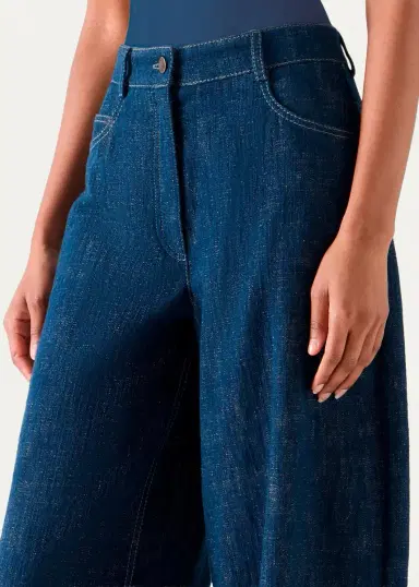 Akris punto Mid-Rise Denim Barrel-Leg Ankle Trousers | Thumbnail 5 Akris punto Mid-Rise Denim Barrel-Leg Ankle Trousers | Thumbnail 5