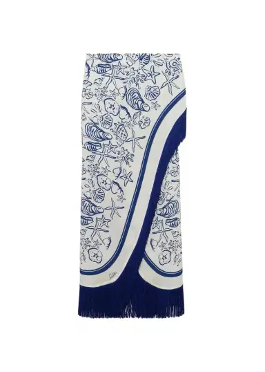 Simkhai Russo Printed Fringed Pareo | Thumbnail 1 Simkhai Russo Printed Fringed Pareo | Thumbnail 1