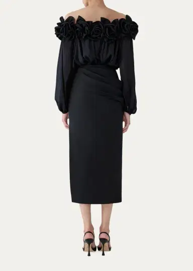 Carolina Herrera Rosette Off-the-Shoulder Blouse | Thumbnail 3 Carolina Herrera Rosette Off-the-Shoulder Blouse | Thumbnail 3