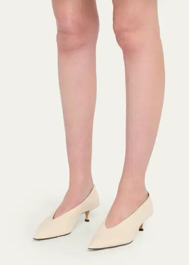 Le Monde Beryl 50mm Babouche Leather Kitten-Heel Pumps | Thumbnail 2 Le Monde Beryl 50mm Babouche Leather Kitten-Heel Pumps | Thumbnail 2