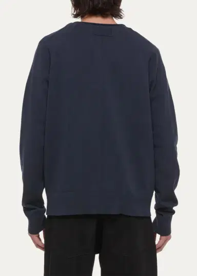 Helmut Lang Men's Cotton Raw-Edge Crewneck Sweater | Thumbnail 3 Helmut Lang Men's Cotton Raw-Edge Crewneck Sweater | Thumbnail 3