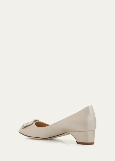Manolo Blahnik 25mm Hangisibar Satin Crystal Buckle Pumps | Thumbnail 2 Manolo Blahnik 25mm Hangisibar Satin Crystal Buckle Pumps | Thumbnail 2