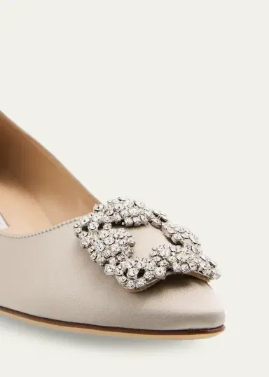 Manolo Blahnik 25mm Hangisibar Satin Crystal Buckle Pumps | Thumbnail 3 Manolo Blahnik 25mm Hangisibar Satin Crystal Buckle Pumps | Thumbnail 3