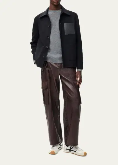 Loewe Men's Wool Mini-Anagram Crewneck Sweater | Thumbnail 2 Loewe Men's Wool Mini-Anagram Crewneck Sweater | Thumbnail 2