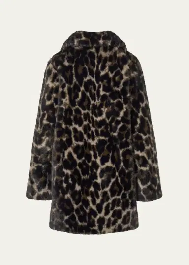 Molo Girl's Hera Leopard Faux Fur Jacket, Size 4-7 | Thumbnail 2 Molo Girl's Hera Leopard Faux Fur Jacket, Size 4-7 | Thumbnail 2