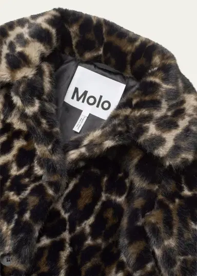 Molo Girl's Hera Leopard Faux Fur Jacket, Size 4-7 | Thumbnail 3 Molo Girl's Hera Leopard Faux Fur Jacket, Size 4-7 | Thumbnail 3