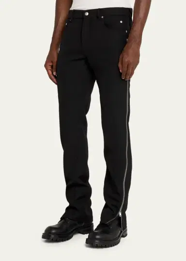 Rick Owens Men's Vega Wool Zip-Cuff Jeans | Thumbnail 4 Rick Owens Men's Vega Wool Zip-Cuff Jeans | Thumbnail 4