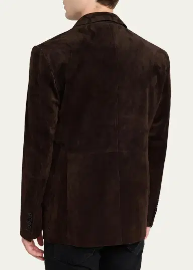 TOM FORD Men's Suede Single-Breasted Blazer | Thumbnail 3 TOM FORD Men's Suede Single-Breasted Blazer | Thumbnail 3