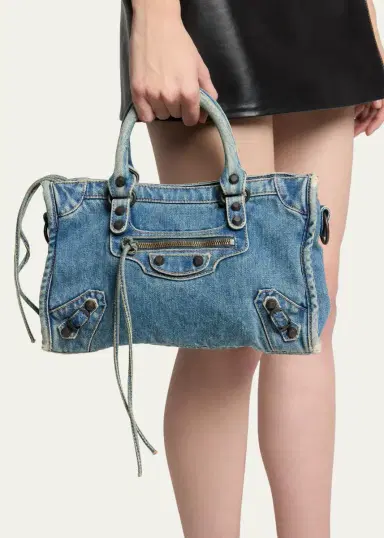 Balenciaga Le City Small Denim Tote Bag | Thumbnail 2 Balenciaga Le City Small Denim Tote Bag | Thumbnail 2