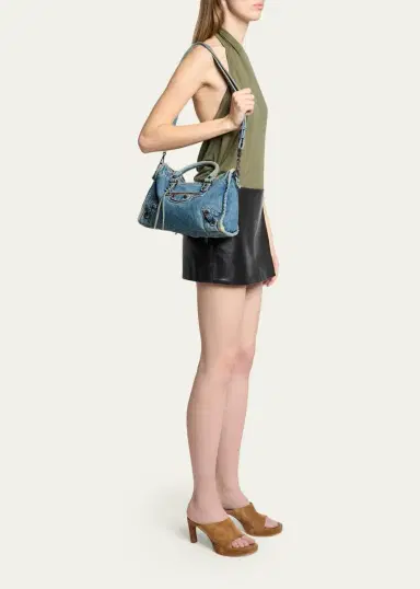 Balenciaga Le City Small Denim Tote Bag | Thumbnail 5 Balenciaga Le City Small Denim Tote Bag | Thumbnail 5