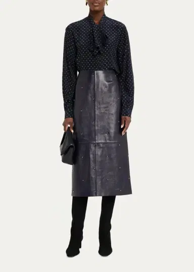 Lafayette 148 New York Polka Dot Silk Crepe De Chine Blouse | Thumbnail 2 Lafayette 148 New York Polka Dot Silk Crepe De Chine Blouse | Thumbnail 2