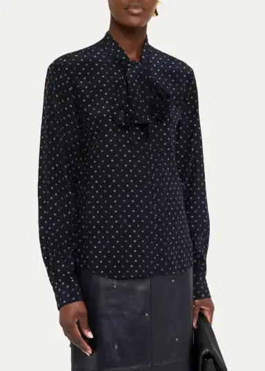 Lafayette 148 New York Polka Dot Silk Crepe De Chine Blouse | Thumbnail 4 Lafayette 148 New York Polka Dot Silk Crepe De Chine Blouse | Thumbnail 4