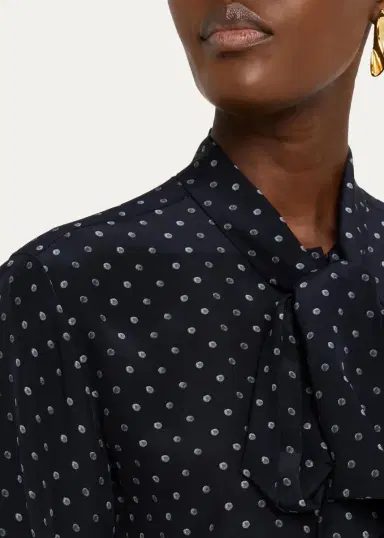Lafayette 148 New York Polka Dot Silk Crepe De Chine Blouse | Thumbnail 5 Lafayette 148 New York Polka Dot Silk Crepe De Chine Blouse | Thumbnail 5