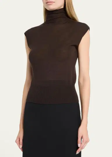 Rick Owens Turtleneck Fine Wool Knit Tank Top | Thumbnail 4 Rick Owens Turtleneck Fine Wool Knit Tank Top | Thumbnail 4