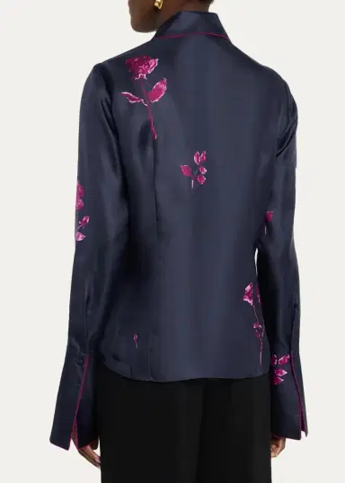 Lafayette 148 New York Floral-Print Silk Twill Blouse | Thumbnail 3 Lafayette 148 New York Floral-Print Silk Twill Blouse | Thumbnail 3