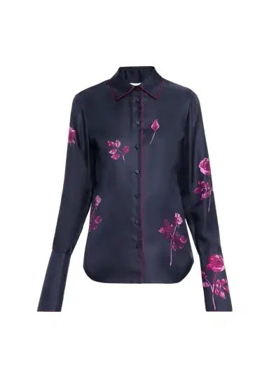 Lafayette 148 New York Floral-Print Silk Twill Blouse | Thumbnail 1 Lafayette 148 New York Floral-Print Silk Twill Blouse | Thumbnail 1