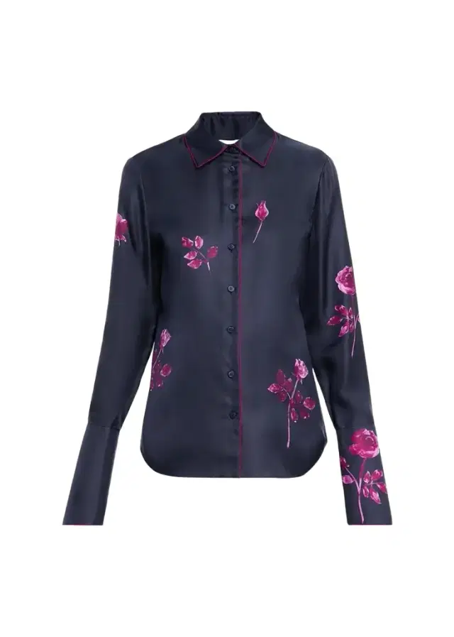 Floral-Print Silk Twill Blouse Floral-Print Silk Twill Blouse