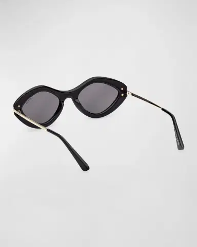 Pucci Logo Acetate & Metal Oval Sunglasses | Thumbnail 2 Pucci Logo Acetate & Metal Oval Sunglasses | Thumbnail 2