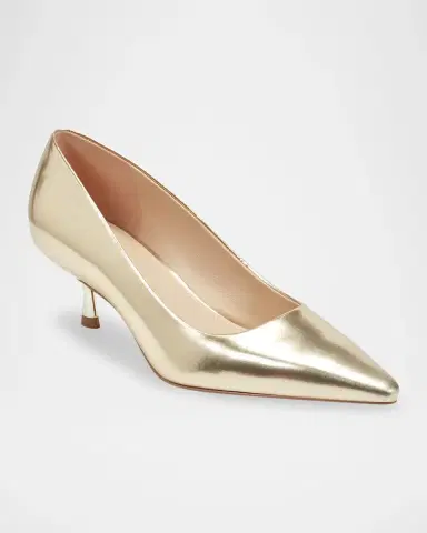 Marc Fisher LTD Calynna Metallic Leather Kitten-Heel Pumps | Thumbnail 2 Marc Fisher LTD Calynna Metallic Leather Kitten-Heel Pumps | Thumbnail 2