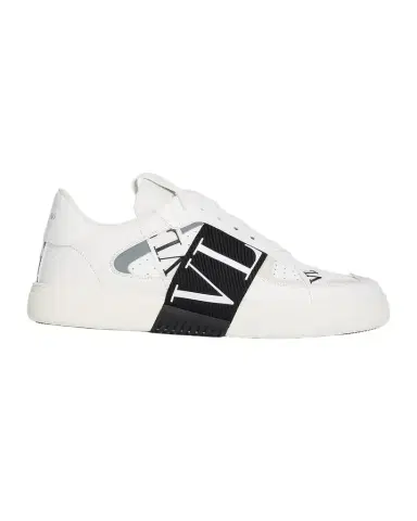 Valentino Garavani Men's VL7N Logo-Web Leather Sneakers | Thumbnail 1 Valentino Garavani Men's VL7N Logo-Web Leather Sneakers | Thumbnail 1