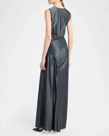 Giorgio Armani Embellished Ruched Long Sleeveless Dress | Thumbnail 3 Giorgio Armani Embellished Ruched Long Sleeveless Dress | Thumbnail 3