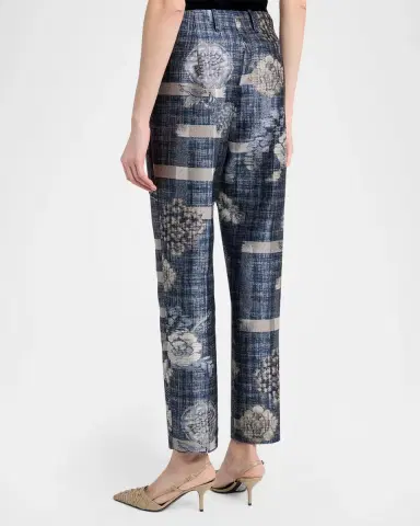 Giorgio Armani Cropped Floral Embroidered Trousers | Thumbnail 3 Giorgio Armani Cropped Floral Embroidered Trousers | Thumbnail 3