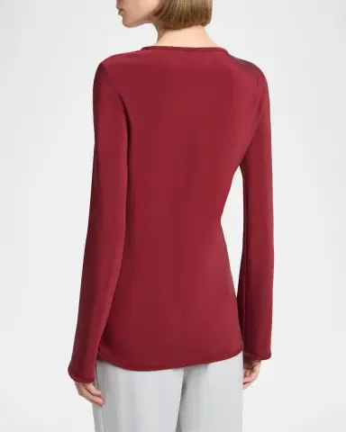 Giorgio Armani Long-Sleeve Silk Stretch Shirt | Thumbnail 3 Giorgio Armani Long-Sleeve Silk Stretch Shirt | Thumbnail 3