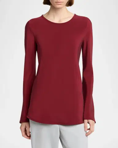 Giorgio Armani Long-Sleeve Silk Stretch Shirt | Thumbnail 4 Giorgio Armani Long-Sleeve Silk Stretch Shirt | Thumbnail 4
