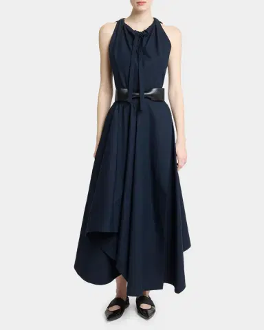 Givenchy Asymmetric Cotton Poplin Sleeveless Midi Dress | Thumbnail 2 Givenchy Asymmetric Cotton Poplin Sleeveless Midi Dress | Thumbnail 2