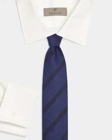 Canali Men's Striped Woven Silk Tie | Thumbnail 2 Canali Men's Striped Woven Silk Tie | Thumbnail 2