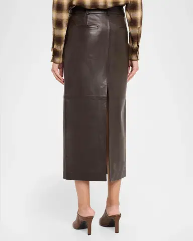 Co Double-Slit Leather Midi Pencil Skirt | Thumbnail 3 Co Double-Slit Leather Midi Pencil Skirt | Thumbnail 3