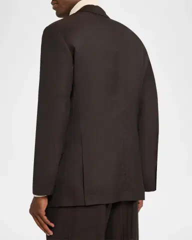 Brunello Cucinelli Men's Wool and Cashmere Chevron Double-Breasted Suit | Thumbnail 5 Brunello Cucinelli Men's Wool and Cashmere Chevron Double-Breasted Suit | Thumbnail 5